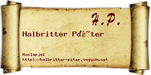 Halbritter Péter névjegykártya