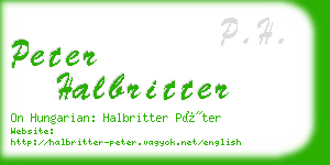 peter halbritter business card